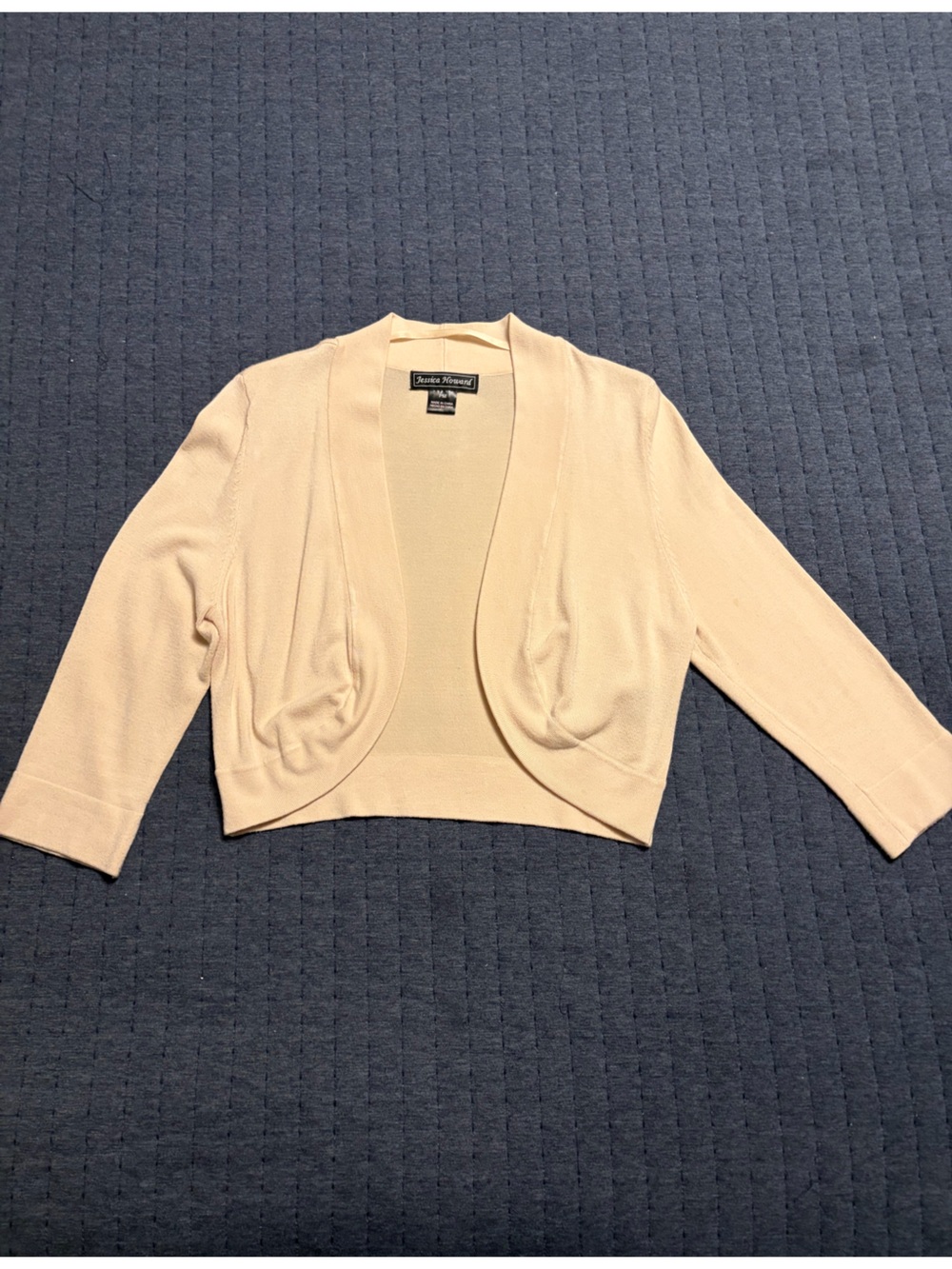 Bolero style Cream Cropped Open-Front Cardigan